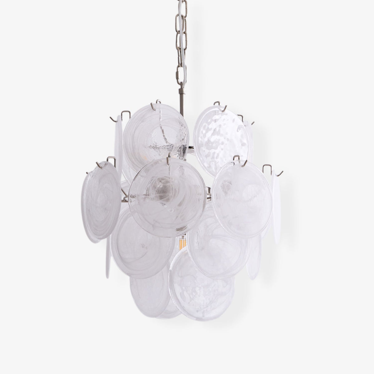 Aurora Chandelier Apricot Murano Glass Disc Layered Artistic