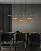 Abbott Modern Minimalist Empty Leaf Wood Chandelier