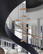 Abbott Modern Minimalist Empty Leaf Wood Chandelier