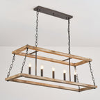 Ilcaryra Vintage Industrial Island Wood Chandelier