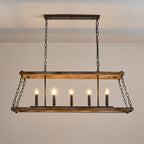 Ilcaryra Vintage Industrial Island Wood Chandelier