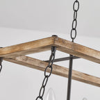 Ilcaryra Vintage Industrial Island Wood Chandelier