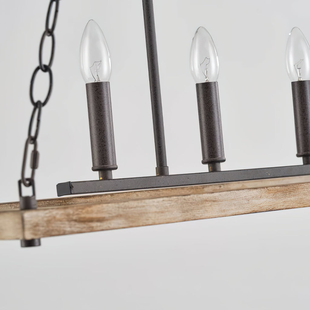 Ilcaryra Vintage Industrial Island Wood Chandelier