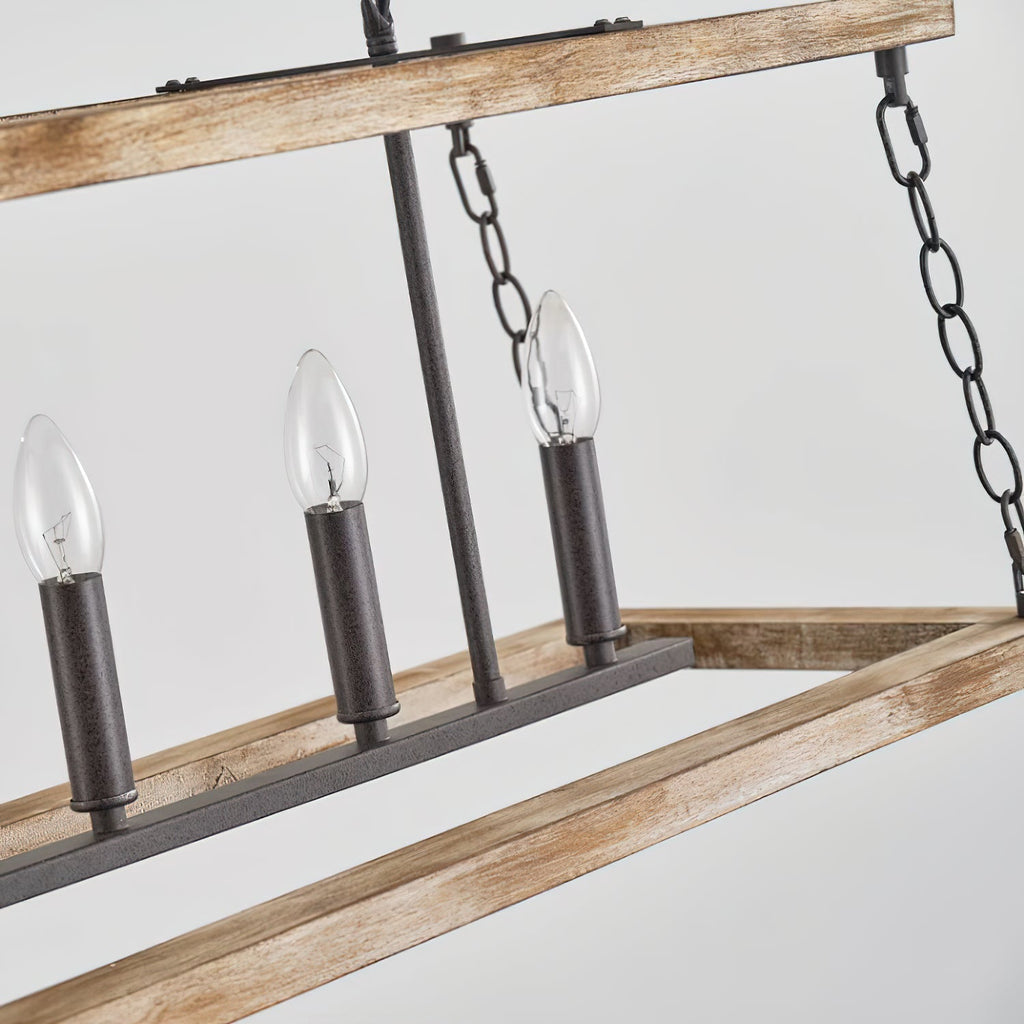 Ilcaryra Vintage Industrial Island Wood Chandelier