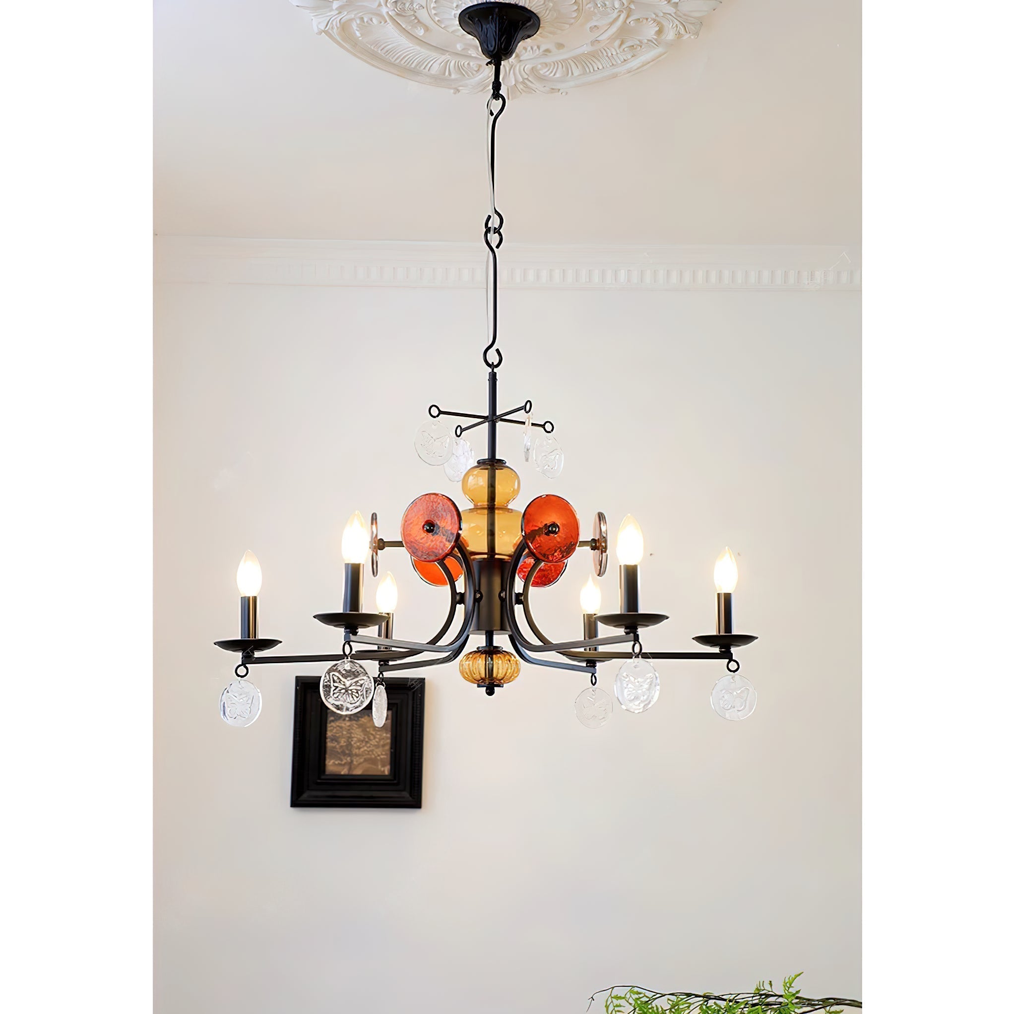 Anorion Vintage Industrial Luxury Glass Chandelier