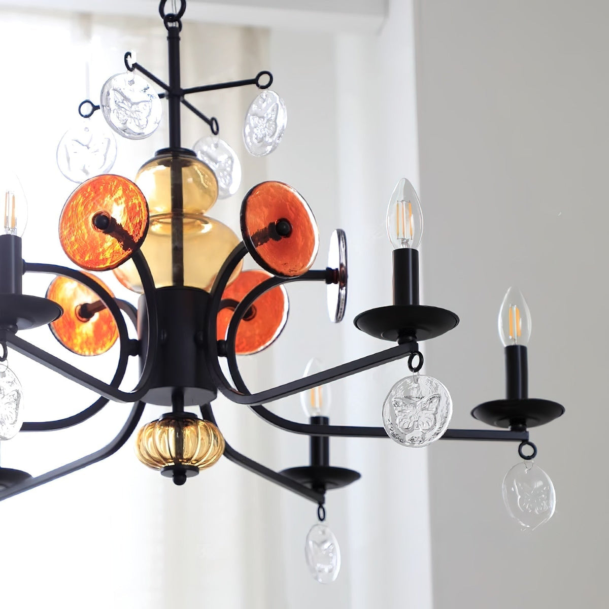 Anorion Vintage Industrial Luxury Glass Chandelier