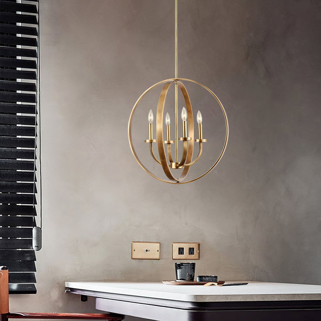 Icarila Vintage Industrial Brass Pendant Light