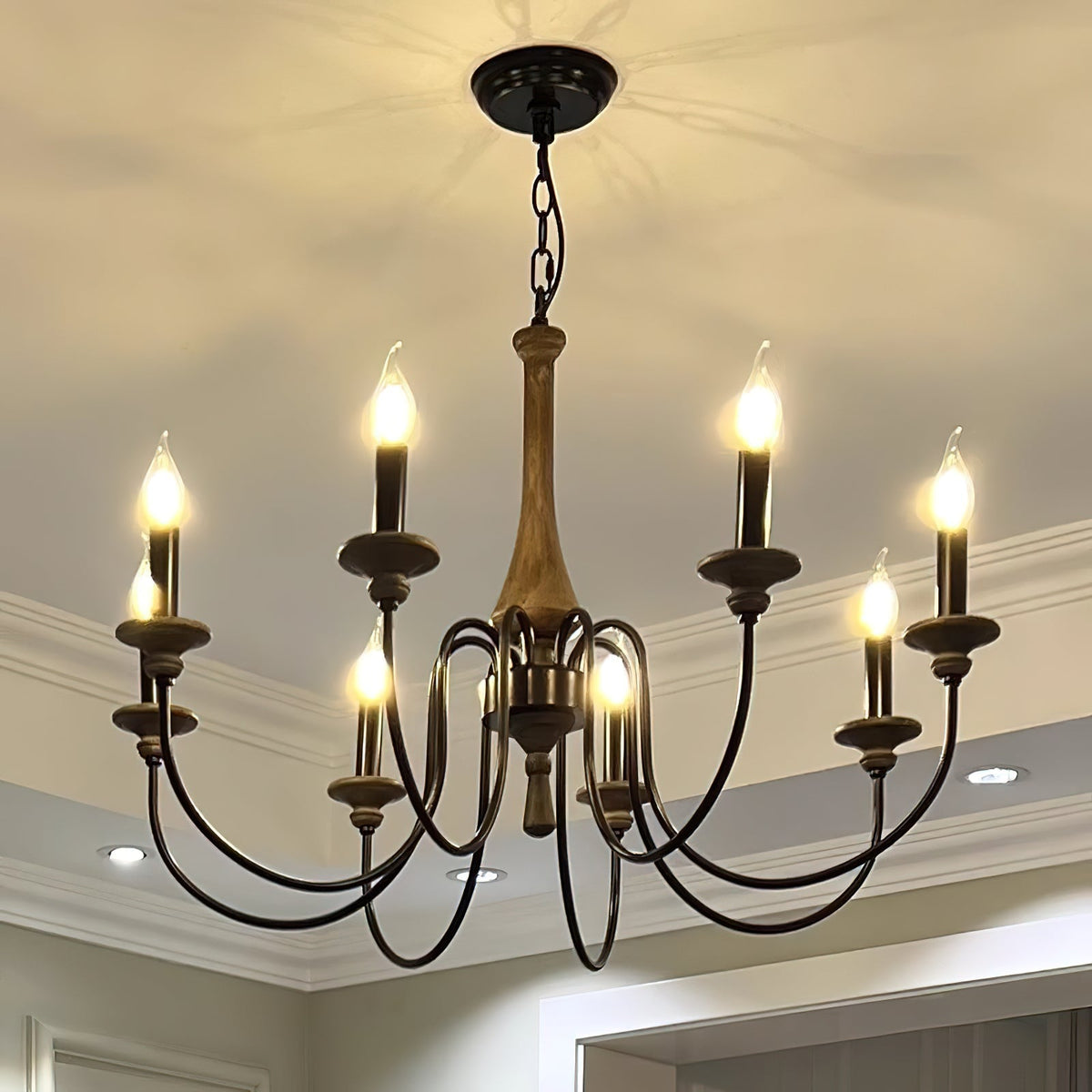 Alzorila Vintage Industrial Hand-carved Chandelier