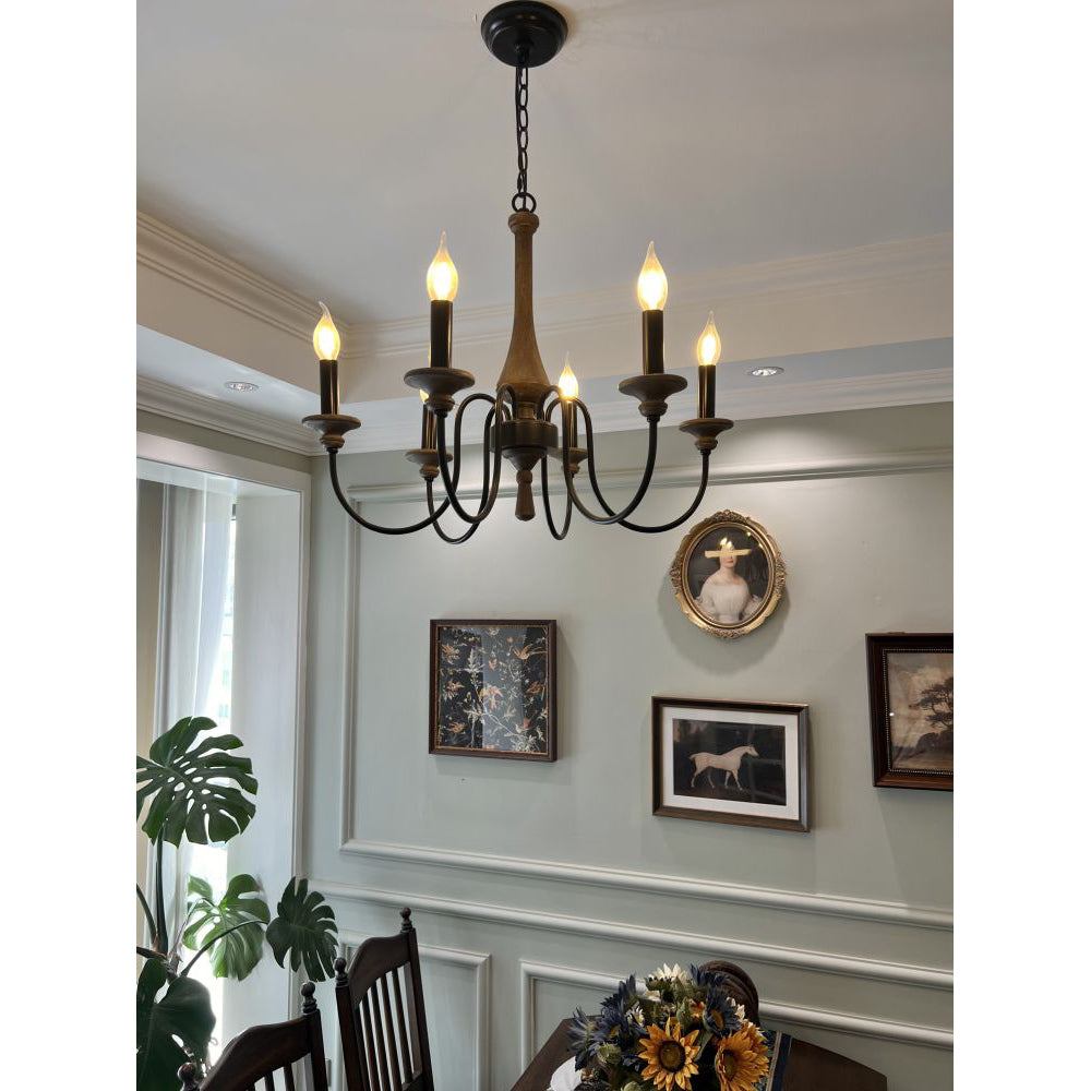 Alzorila Vintage Industrial Hand-carved Chandelier