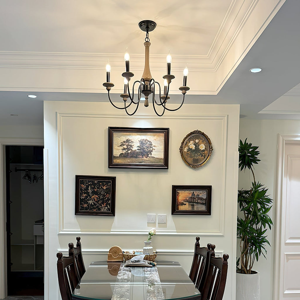 Alzorila Vintage Industrial Hand-carved Chandelier