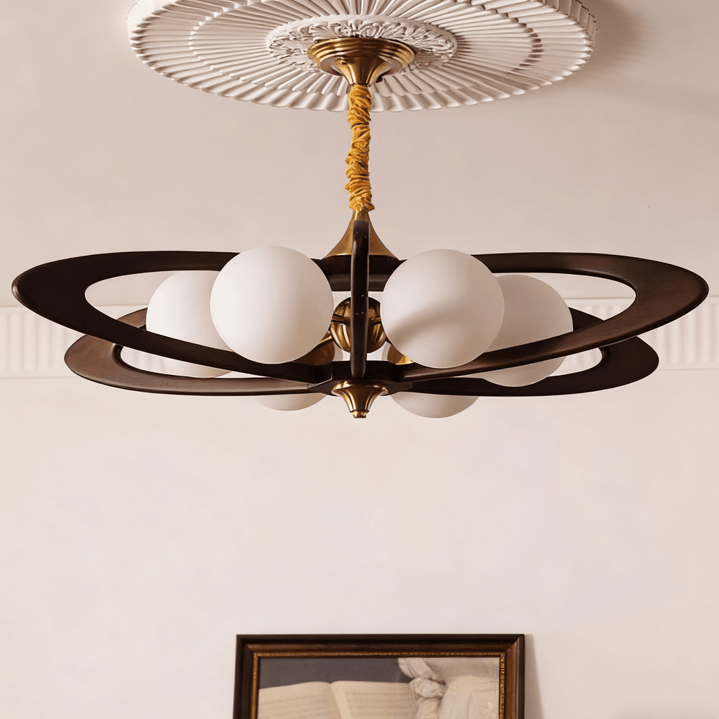 Evadra Celeste Contemporary Wood & Glass Chandelier