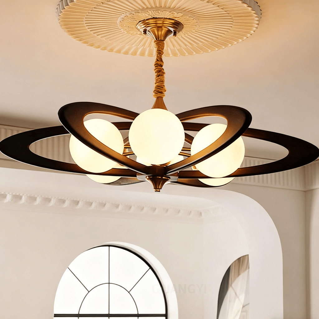 Evadra Celeste Contemporary Wood & Glass Chandelier