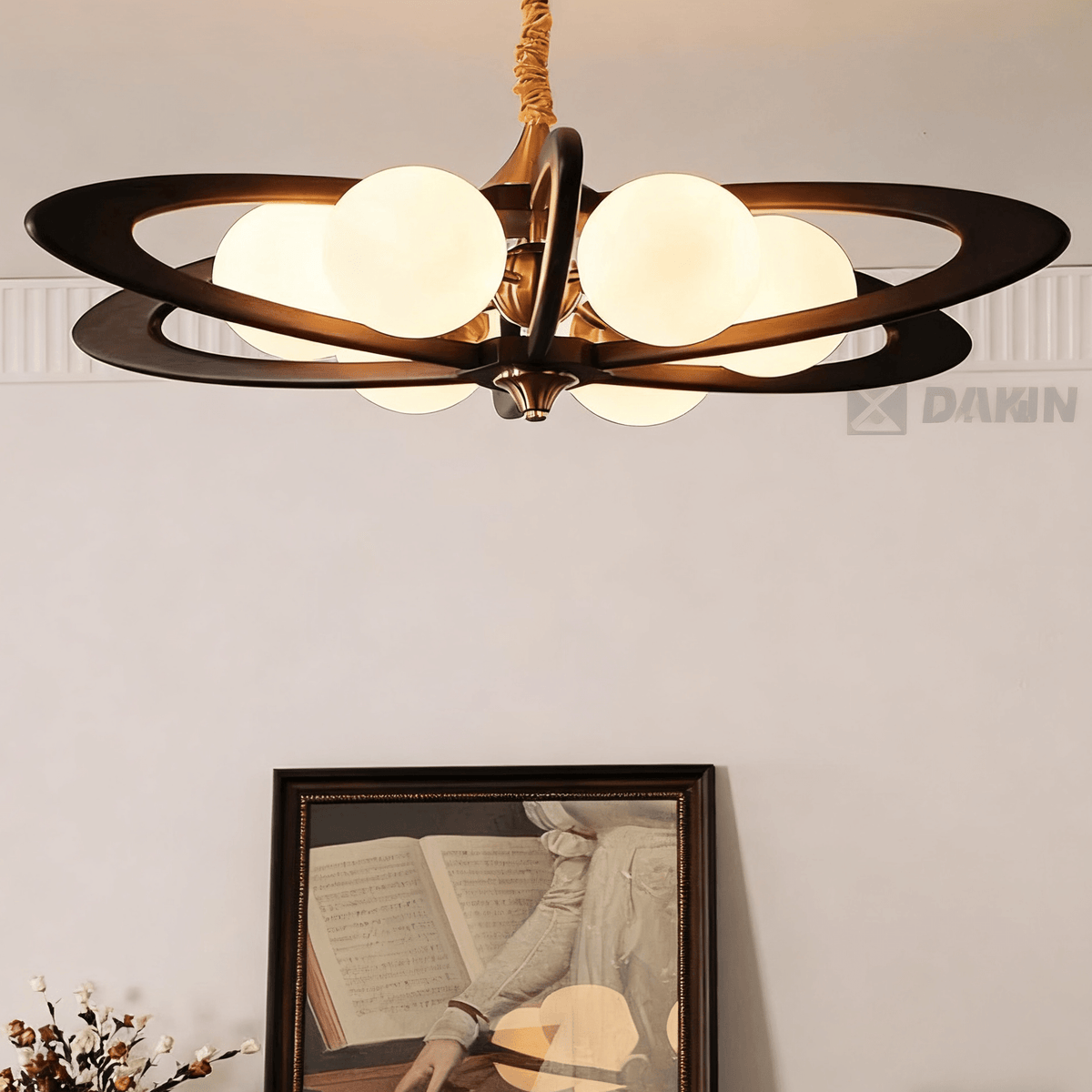 Evadra Celeste Contemporary Wood & Glass Chandelier