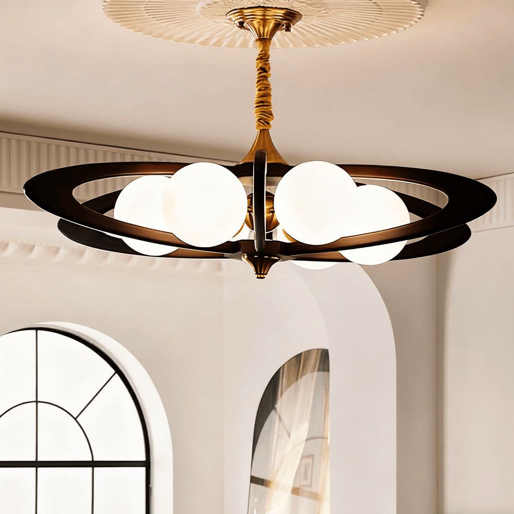 Evadra Celeste Contemporary Wood & Glass Chandelier