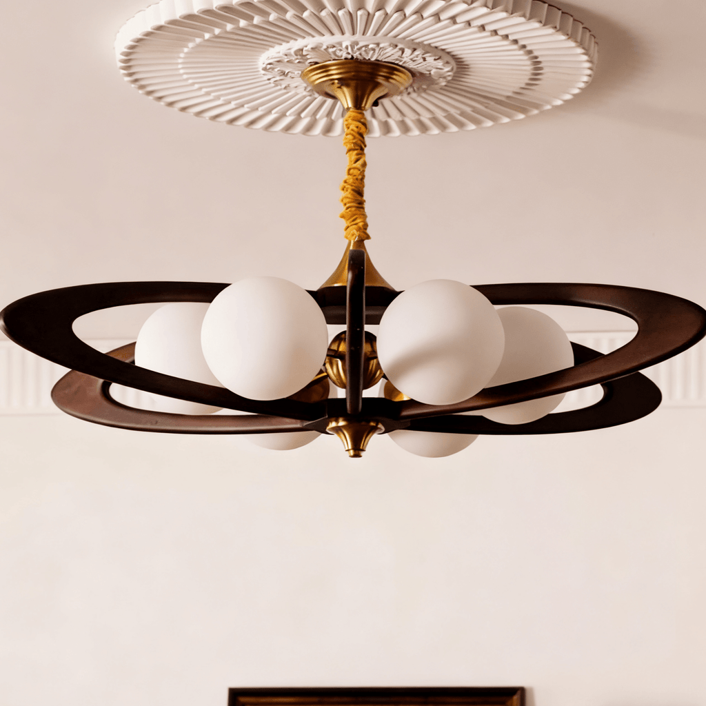 Evadra Celeste Contemporary Wood & Glass Chandelier