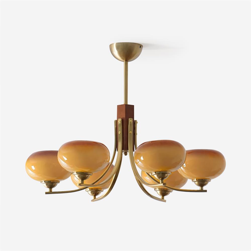 Auralyn 6-Light Amber Glass Globe Chandelier