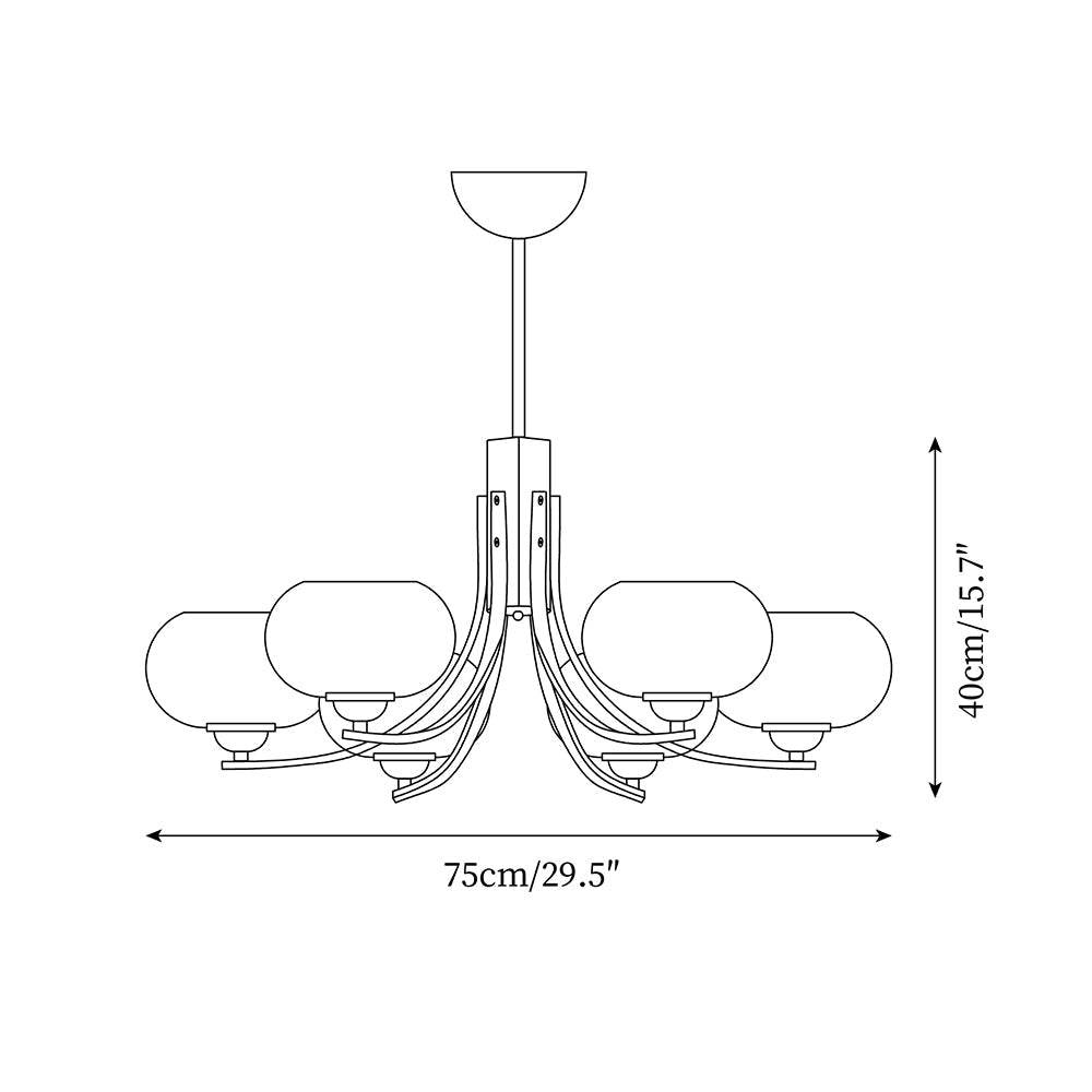 Auralyn 6-Light Amber Glass Globe Chandelier