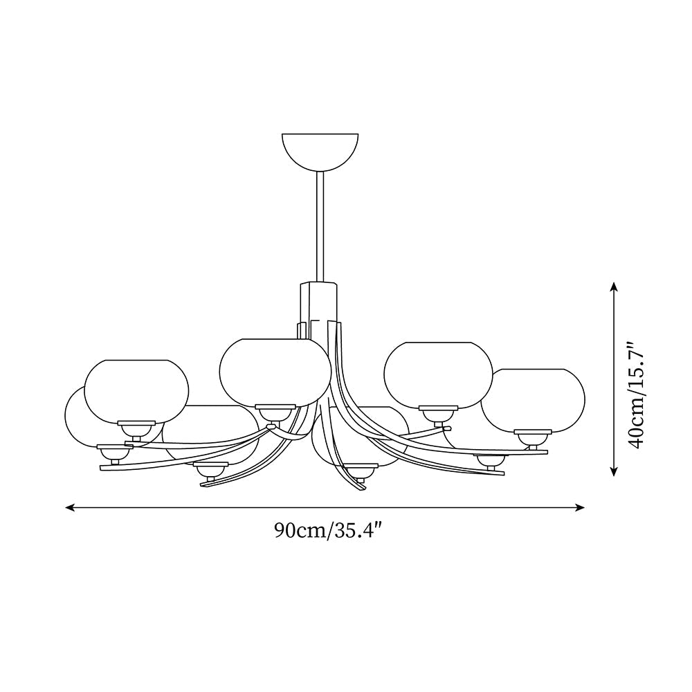 Auralyn 6-Light Amber Glass Globe Chandelier