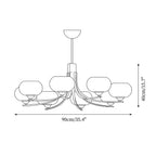 Auralyn 6-Light Amber Glass Globe Chandelier