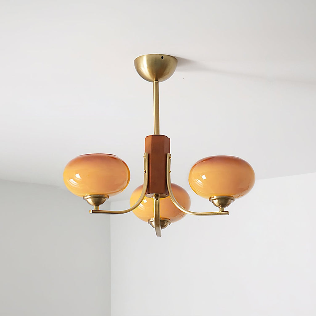Auralyn 6-Light Amber Glass Globe Chandelier
