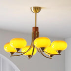Auralyn 6-Light Amber Glass Globe Chandelier