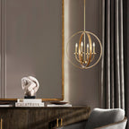 Lustra Chandelier Gold Lantern Frame