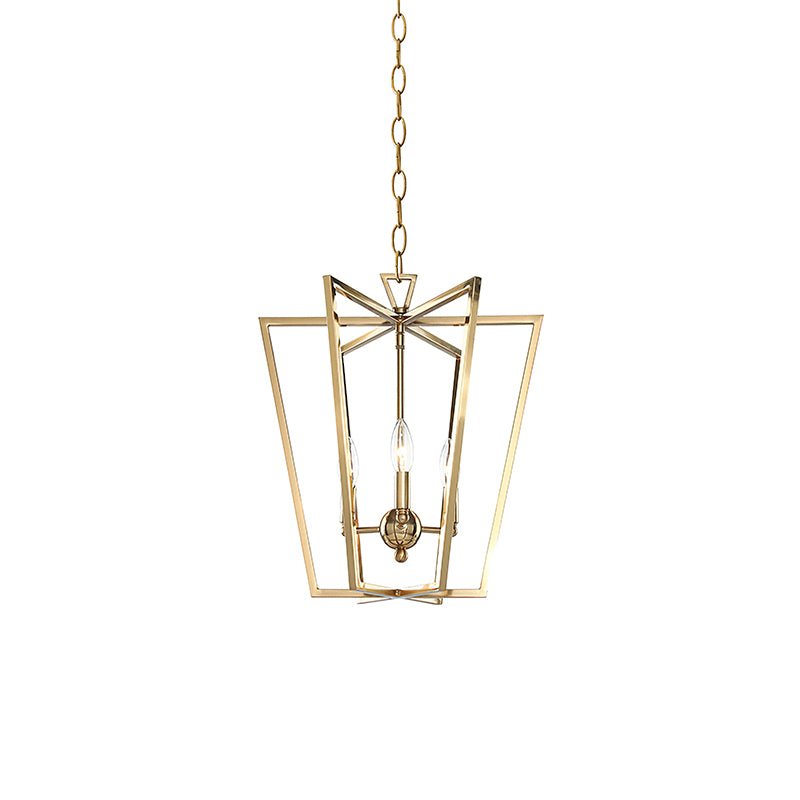 Lustra Chandelier Gold Lantern Frame