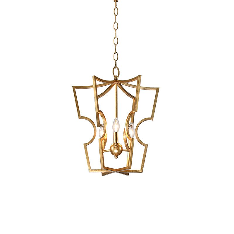 Lustra Chandelier Gold Lantern Frame