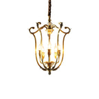 Lustra Chandelier Gold Lantern Frame