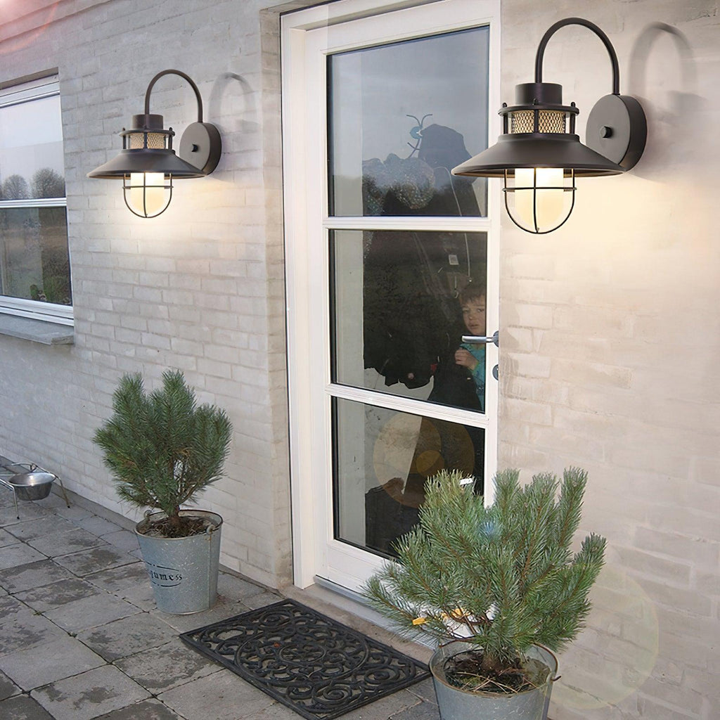 Ceraeion Unique Vintage Glass Outdoor Wall Lamp