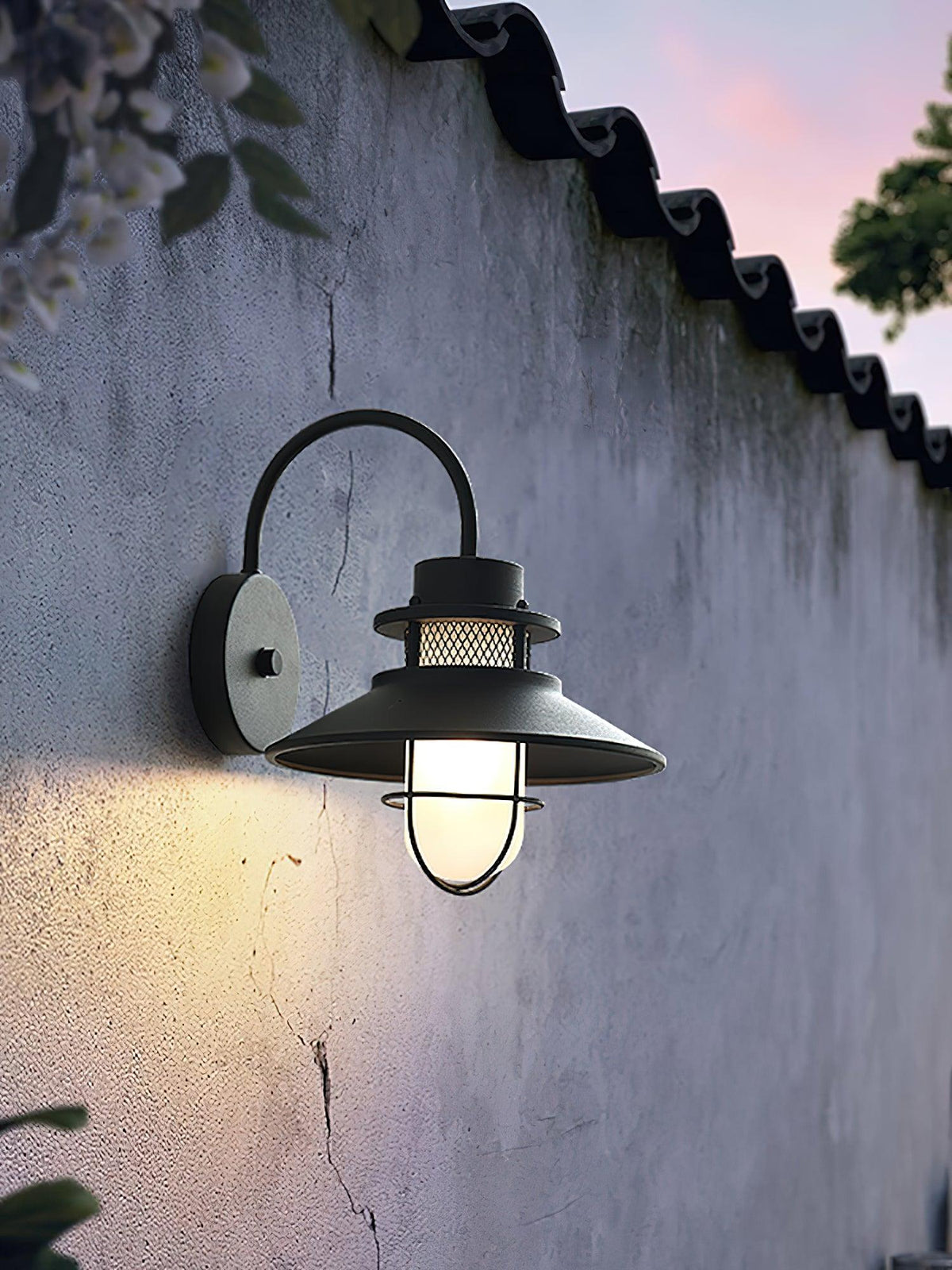 Ceraeion Unique Vintage Glass Outdoor Wall Lamp