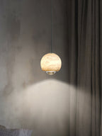 Zephaan Modern Minimalist Brass Alabaster Pendant Light