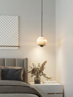 Zephaan Modern Minimalist Brass Alabaster Pendant Light