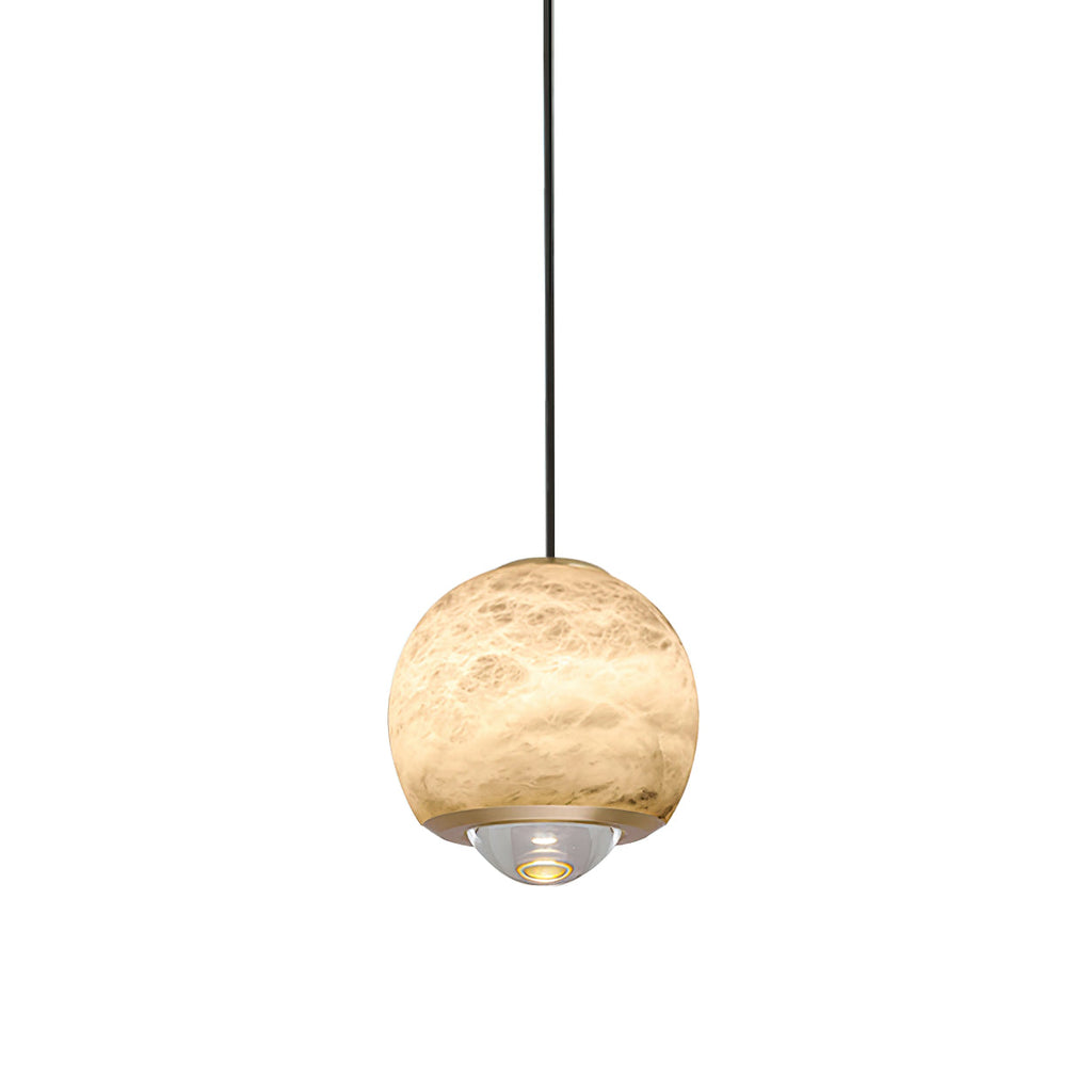 Zephaan Modern Minimalist Brass Alabaster Pendant Light