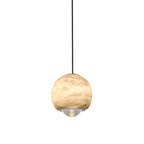 Zephaan Modern Minimalist Brass Alabaster Pendant Light