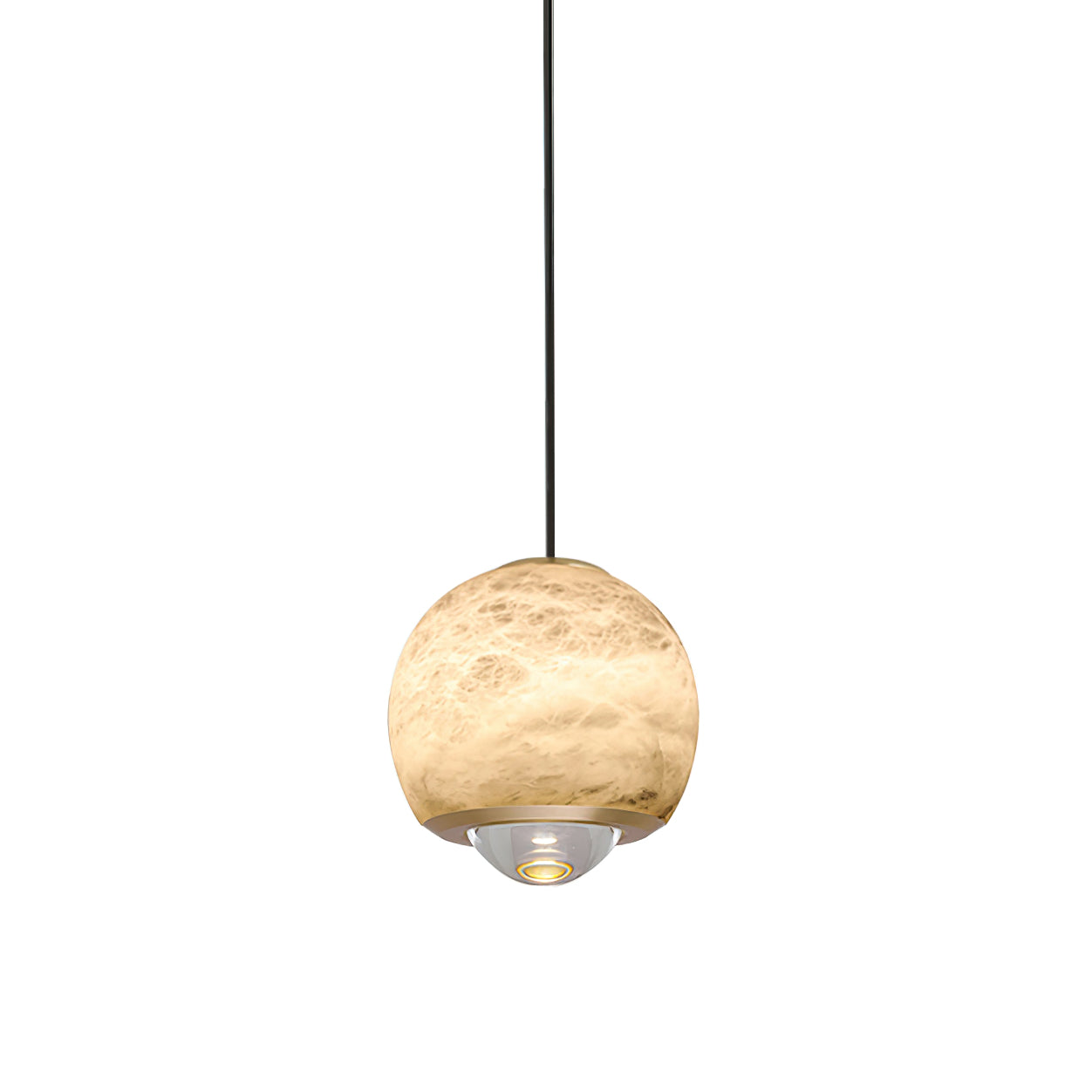 Zephaan Modern Minimalist Brass Alabaster Pendant Light