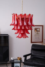Aurora Chandelier Red Petal Glass Layered Artistic
