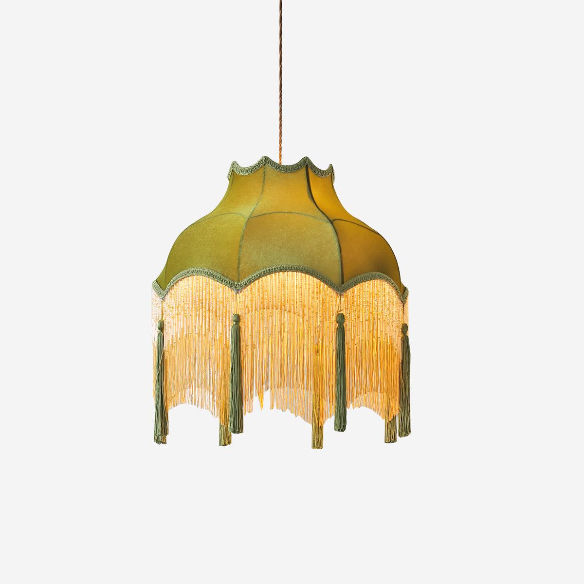 Fina Pendant Light Velvet Fringe Vintage Elegant Tassel