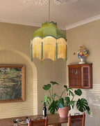Fina Pendant Light Velvet Fringe Vintage Elegant Tassel