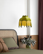 Fina Pendant Light Velvet Fringe Vintage Elegant Tassel