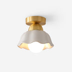Opila Gold & White Semi Flush Ceiling Light