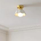 Opila Gold & White Semi Flush Ceiling Light