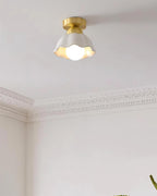 Opila Gold & White Semi Flush Ceiling Light