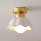 Opila Gold & White Semi Flush Ceiling Light