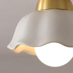 Opila Gold & White Semi Flush Ceiling Light
