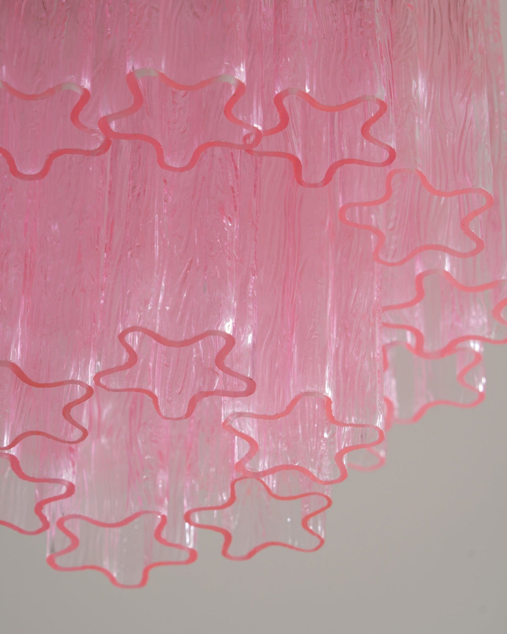 Aurora Ceiling Lamp Pink Murano Glass Tiered Modern Flush