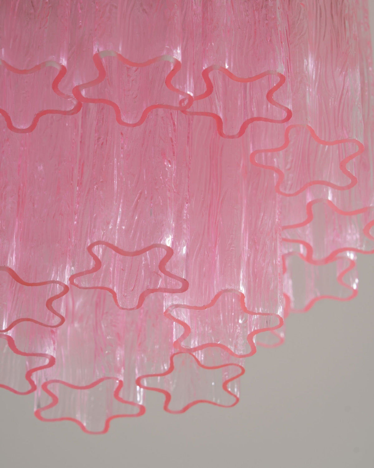 Aurora Ceiling Lamp Pink Murano Glass Tiered Modern Flush