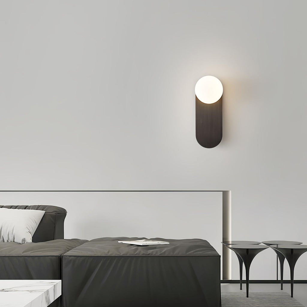 Isoren Flat Base Globe Brass Glass Sconce Wall lamp