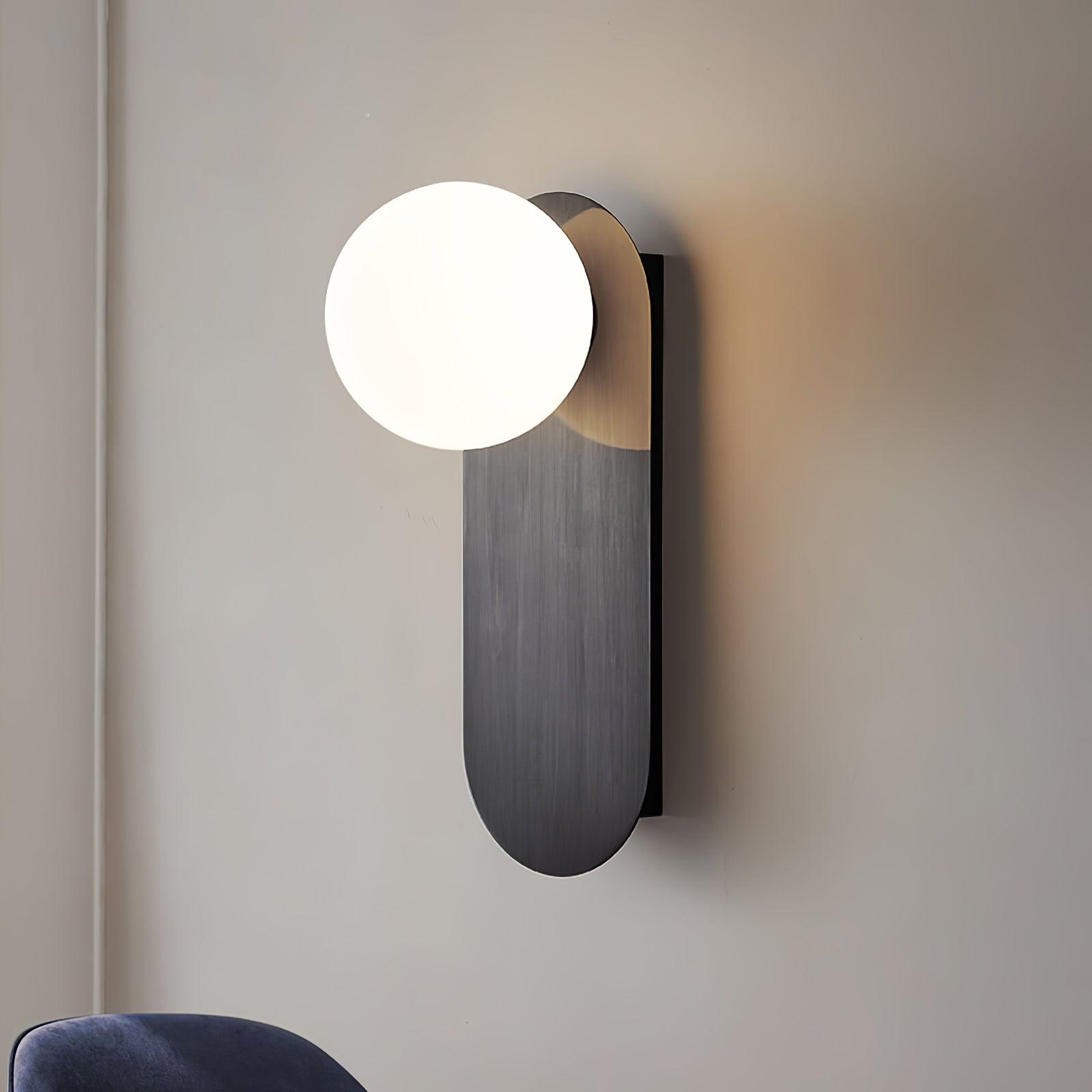 Isoren Flat Base Globe Brass Glass Sconce Wall lamp
