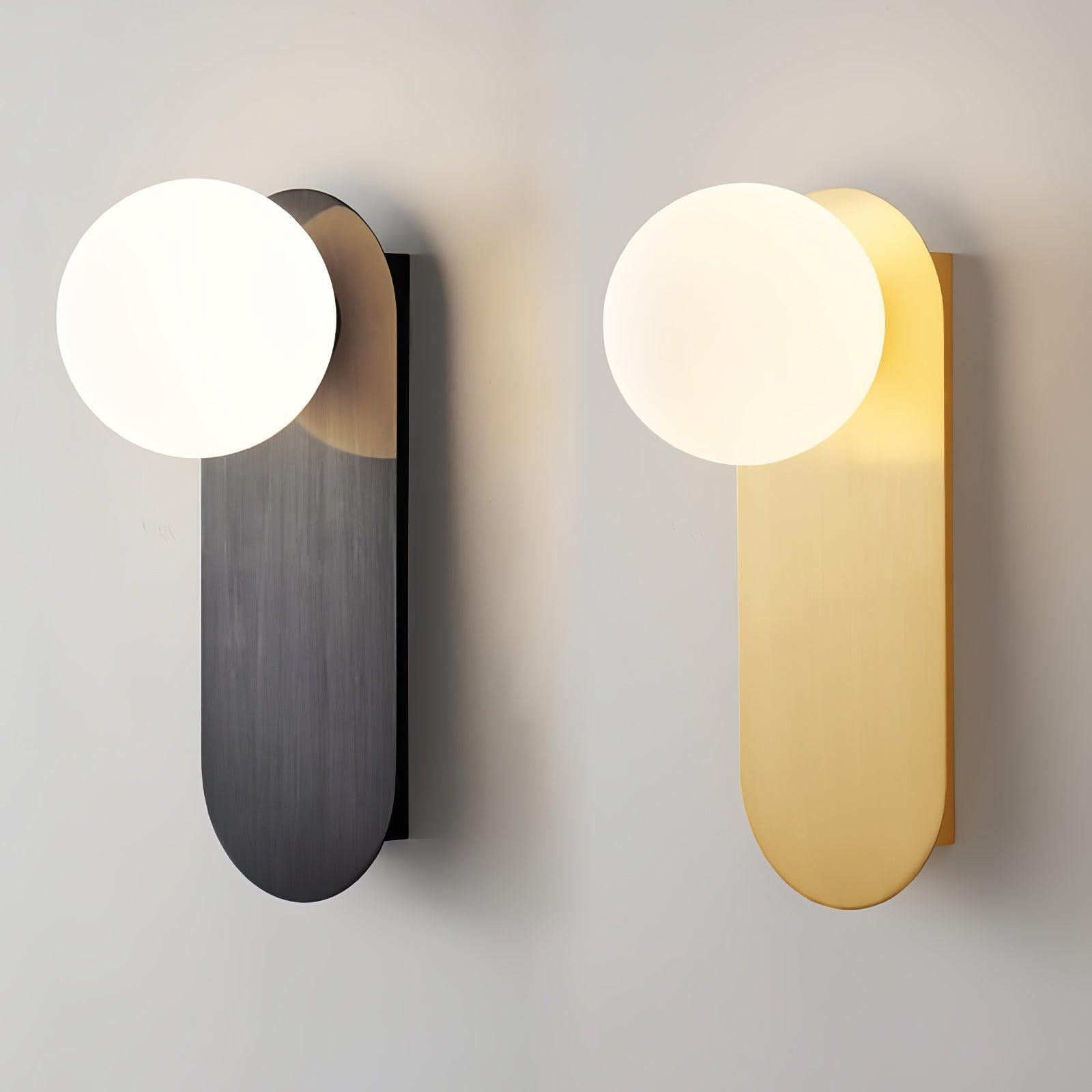 Isoren Flat Base Globe Brass Glass Sconce Wall lamp